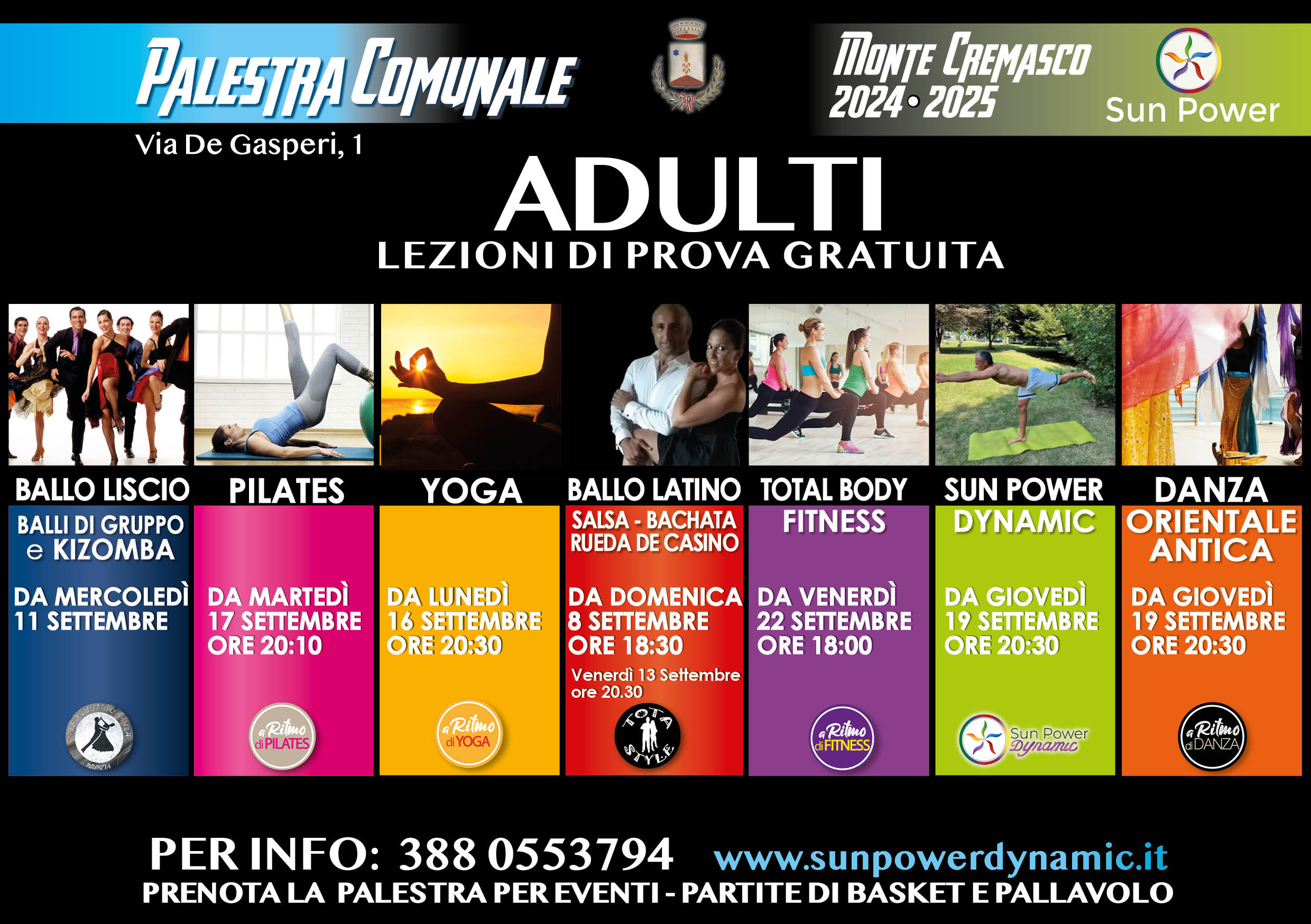 Sport danza pilates e total body palestra monte vaiano cremasco